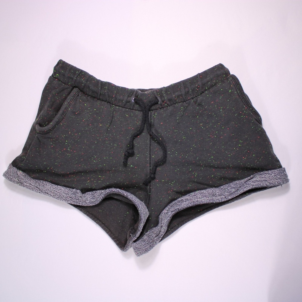 Clockhouse Sweat Shorts Womens 26x1 Charcoal Grey‎ Speckled Casual Rolled Hem XS